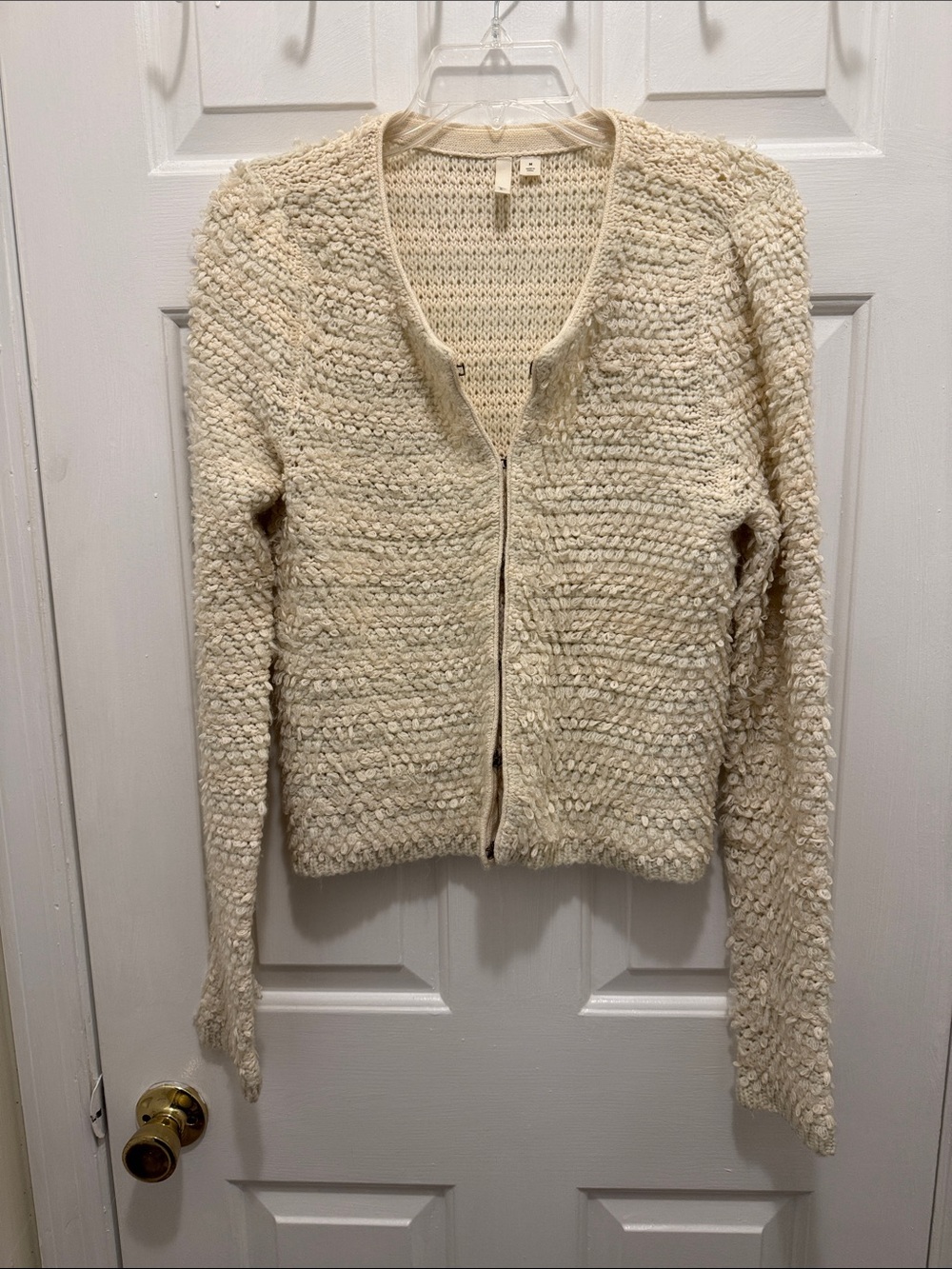 Frenchi shaggy cream cardigan